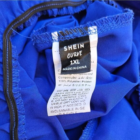 Shein Curve Royal Blue Deep V-Neck Short Sleeve Romper Size 1XL - Picture 11 of 12